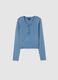 Girls' Blue Stretch Cotton Regular Fit Top_3