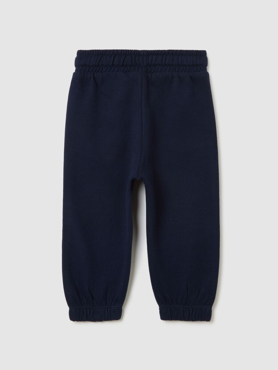 Girls' blue pure cotton joggers regular fit_1