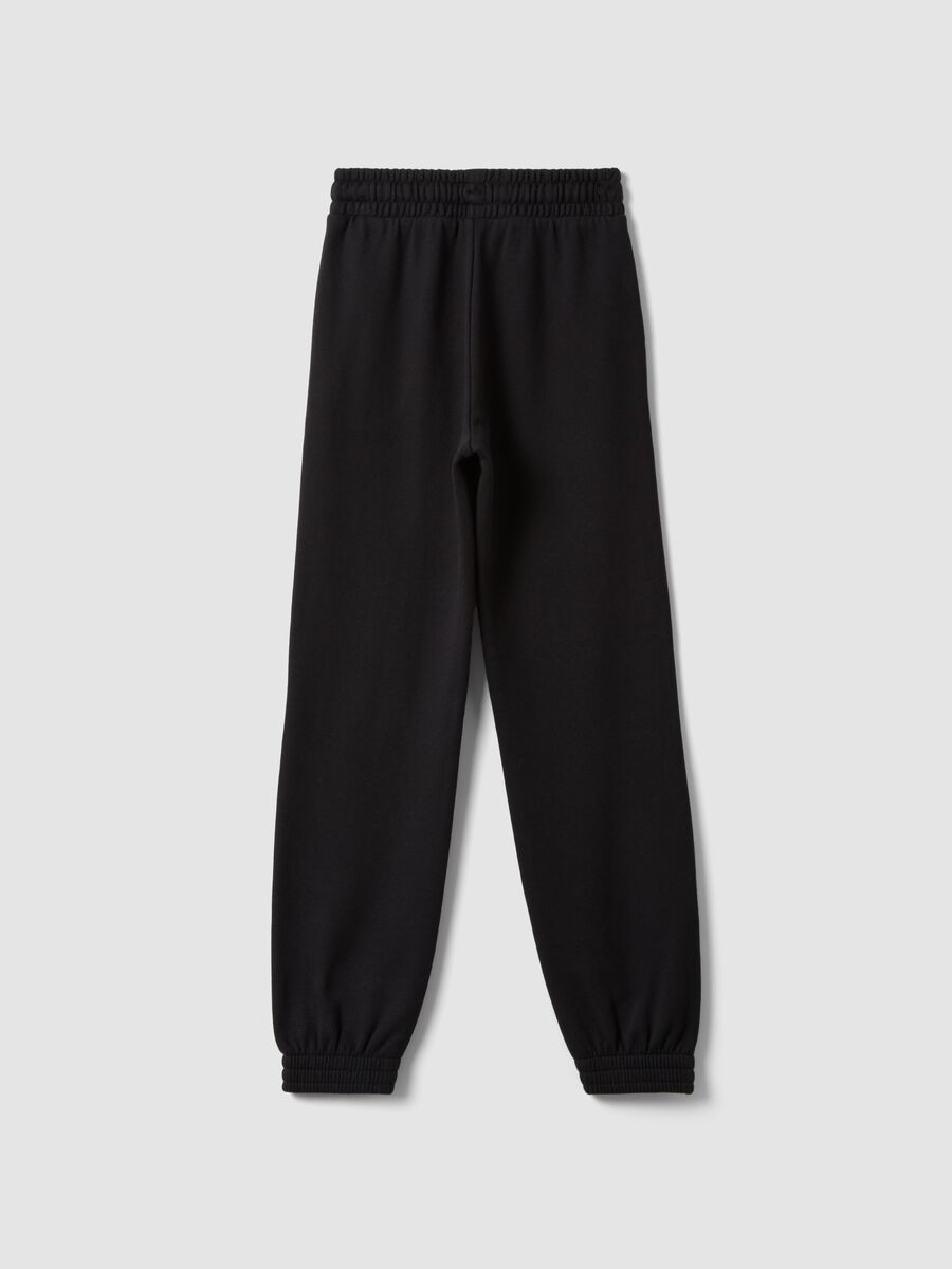 Pantaloni jogger neri in puro cotone organico regular fit per ragazza_6