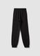 Black regular-fit jogger trousers in 100% organic cotton for girls_6