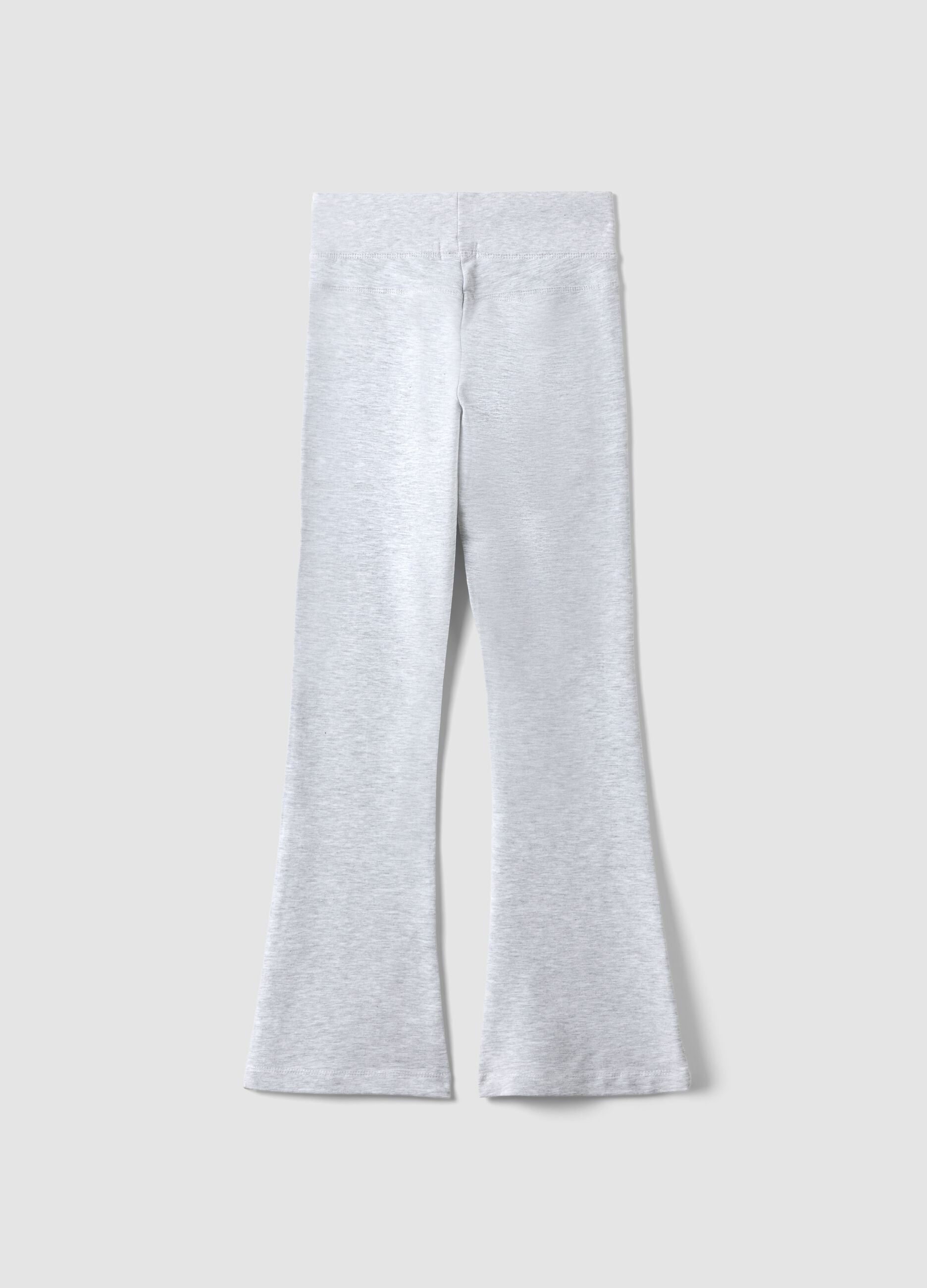 Girls&rsquo; grey flared trousers in stretchy organic cotton