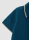 Blue short-sleeved polo shirt in pure cotton_3