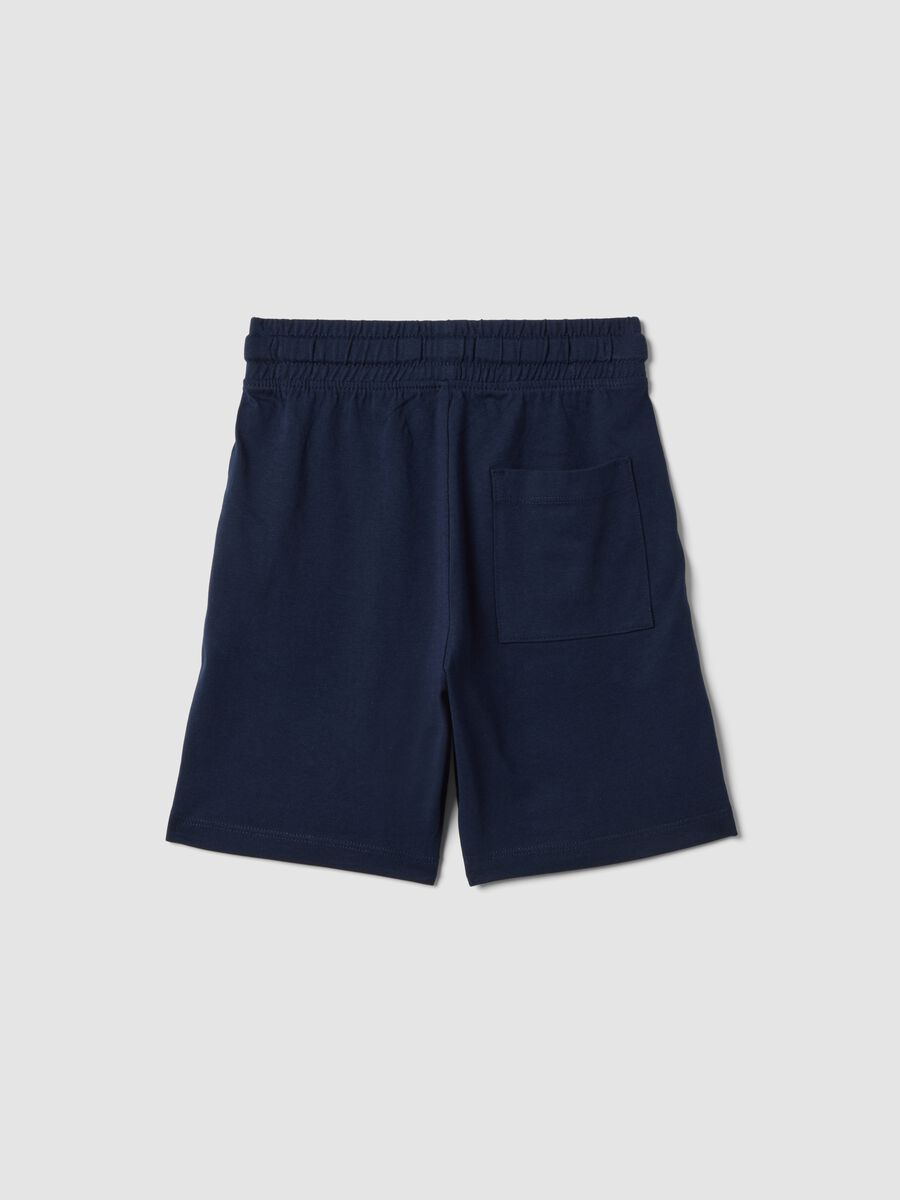 Shorts in puro cotone blu da bambino regular fit_1