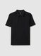 Black short-sleeved cotton blend polo regular fit_4