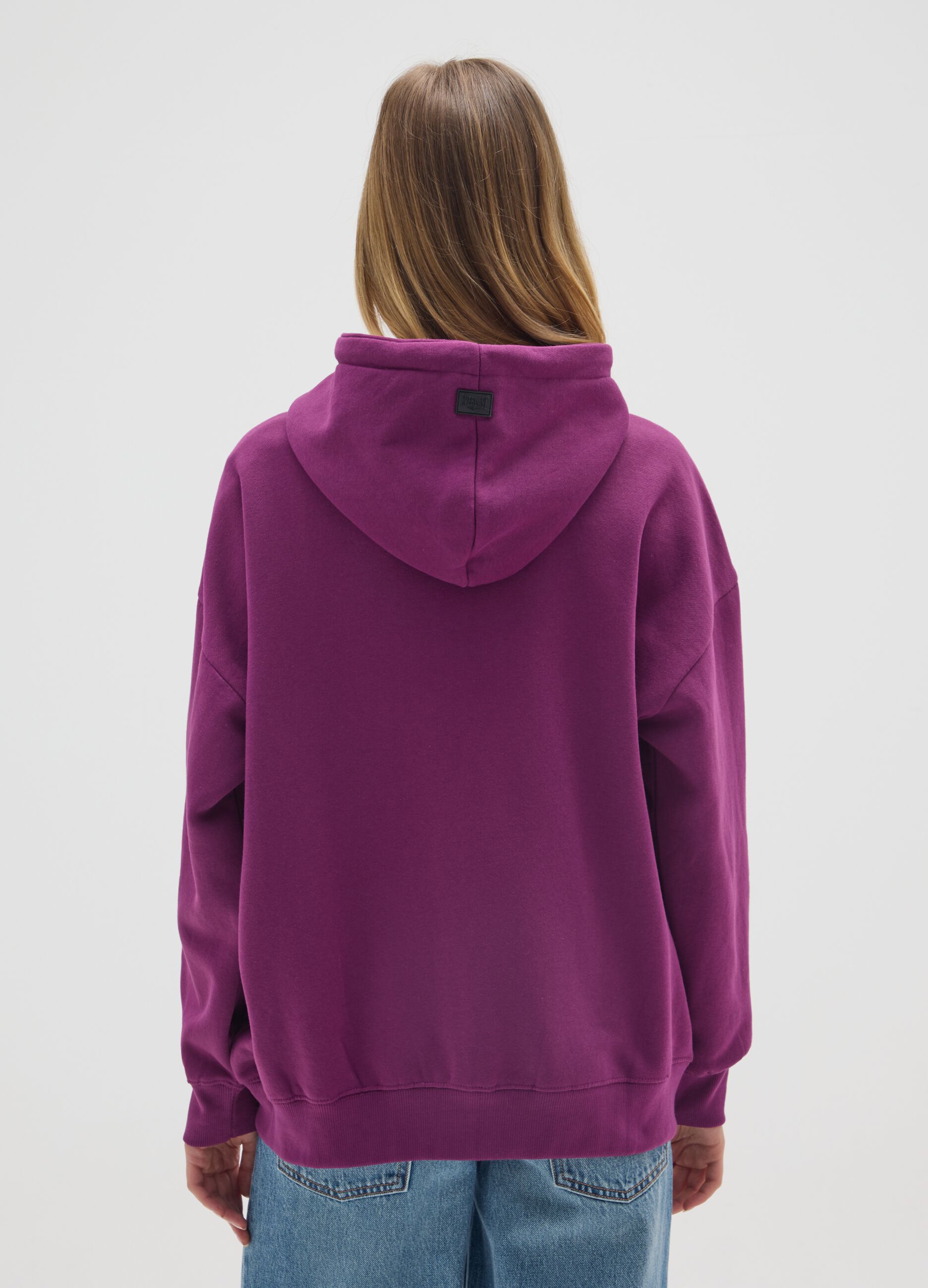 Purple cotton blend sweatshirt regular fit