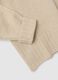 Beige stretch fabric oversized fit pullover with crew neck_5