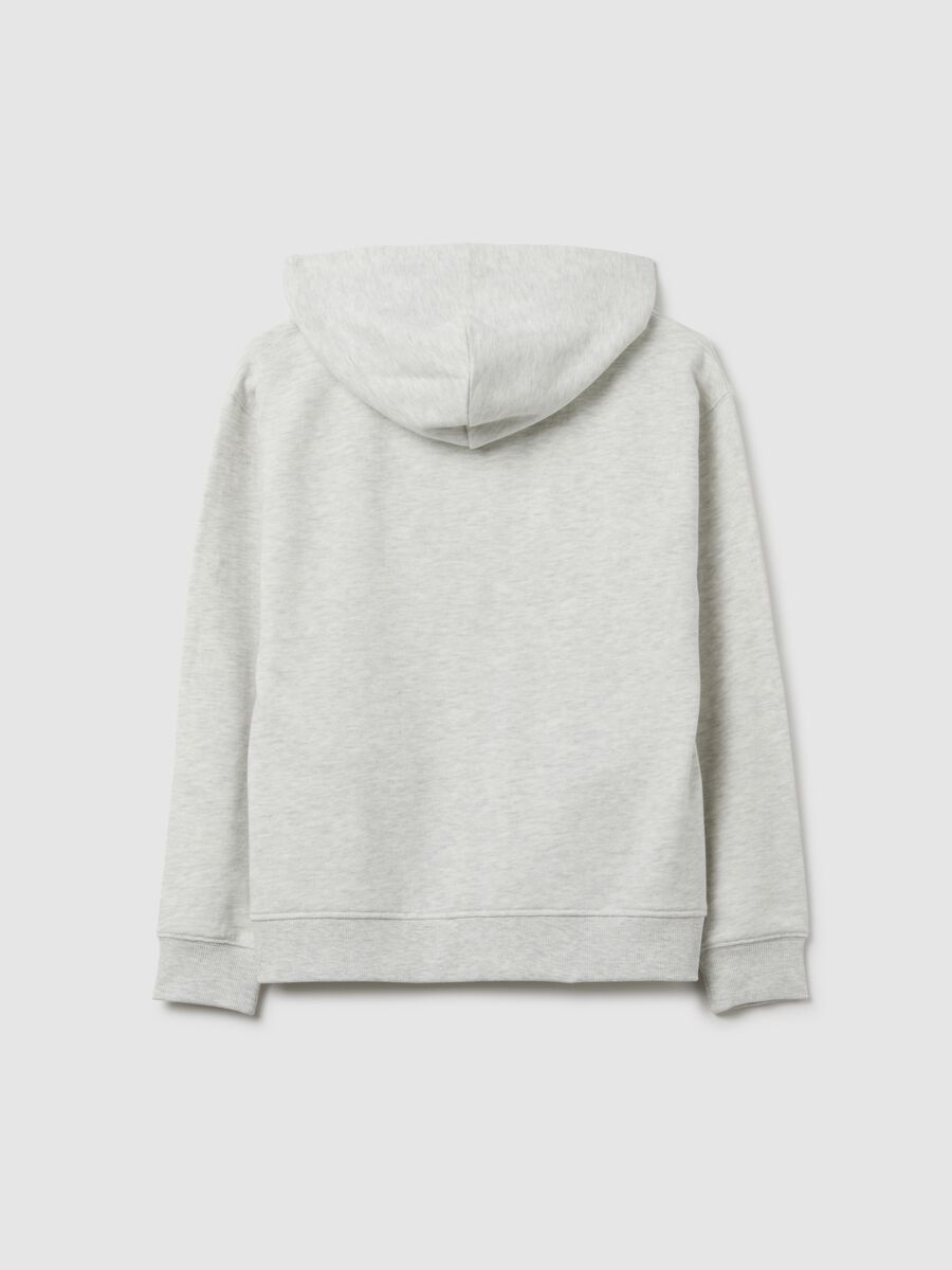 Grey boys' hoodie in pure cotton regular fit_1