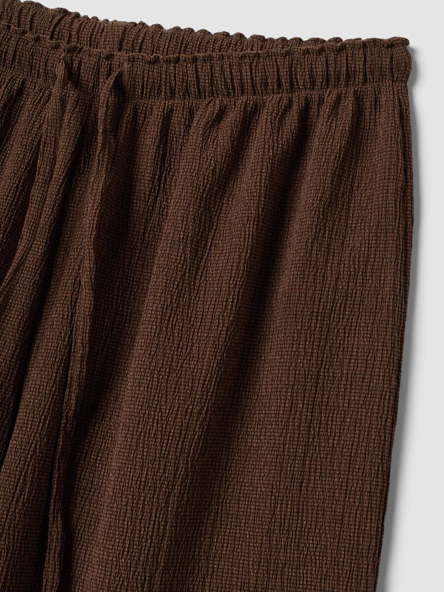 Brown stretch palazzo trousers_1
