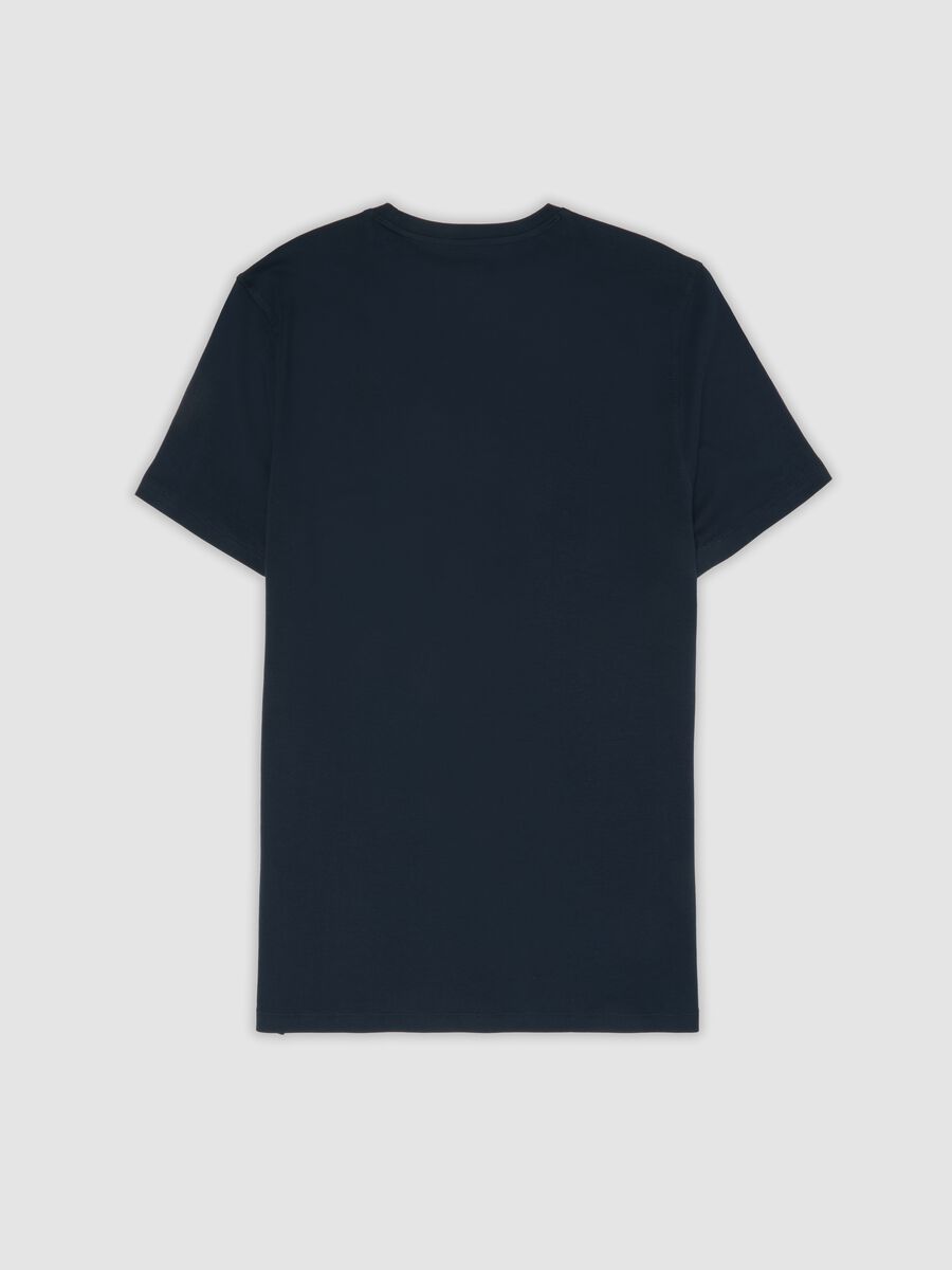 Blue pure Supima cotton V-neck T-shirt, regular fit_6