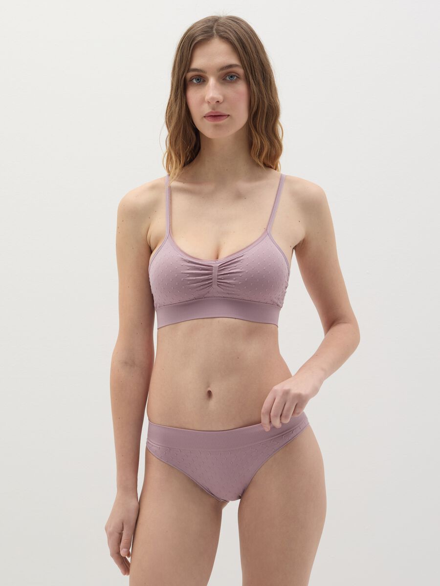 Reggiseno Bralette in microfibra con trama dobby_0