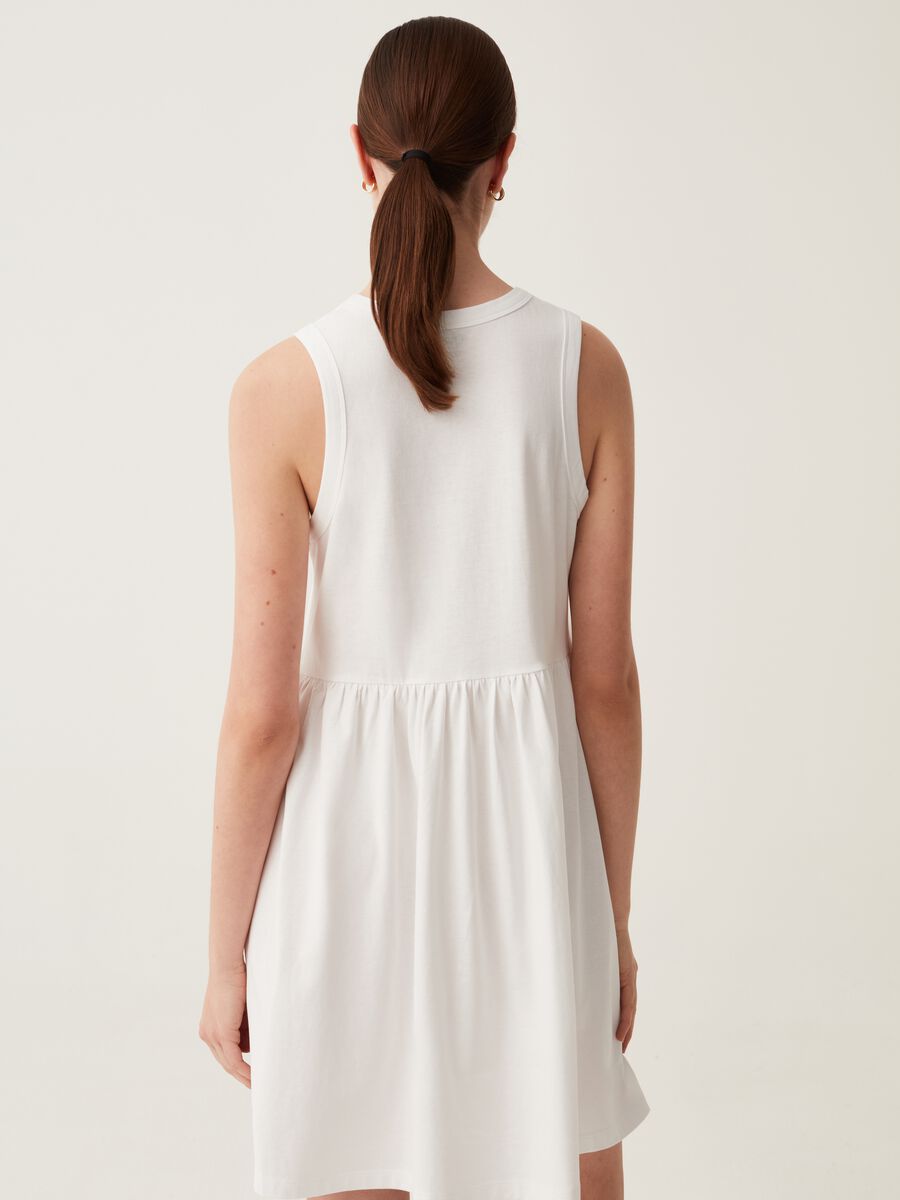 Short sleeveless dress in cotton_2