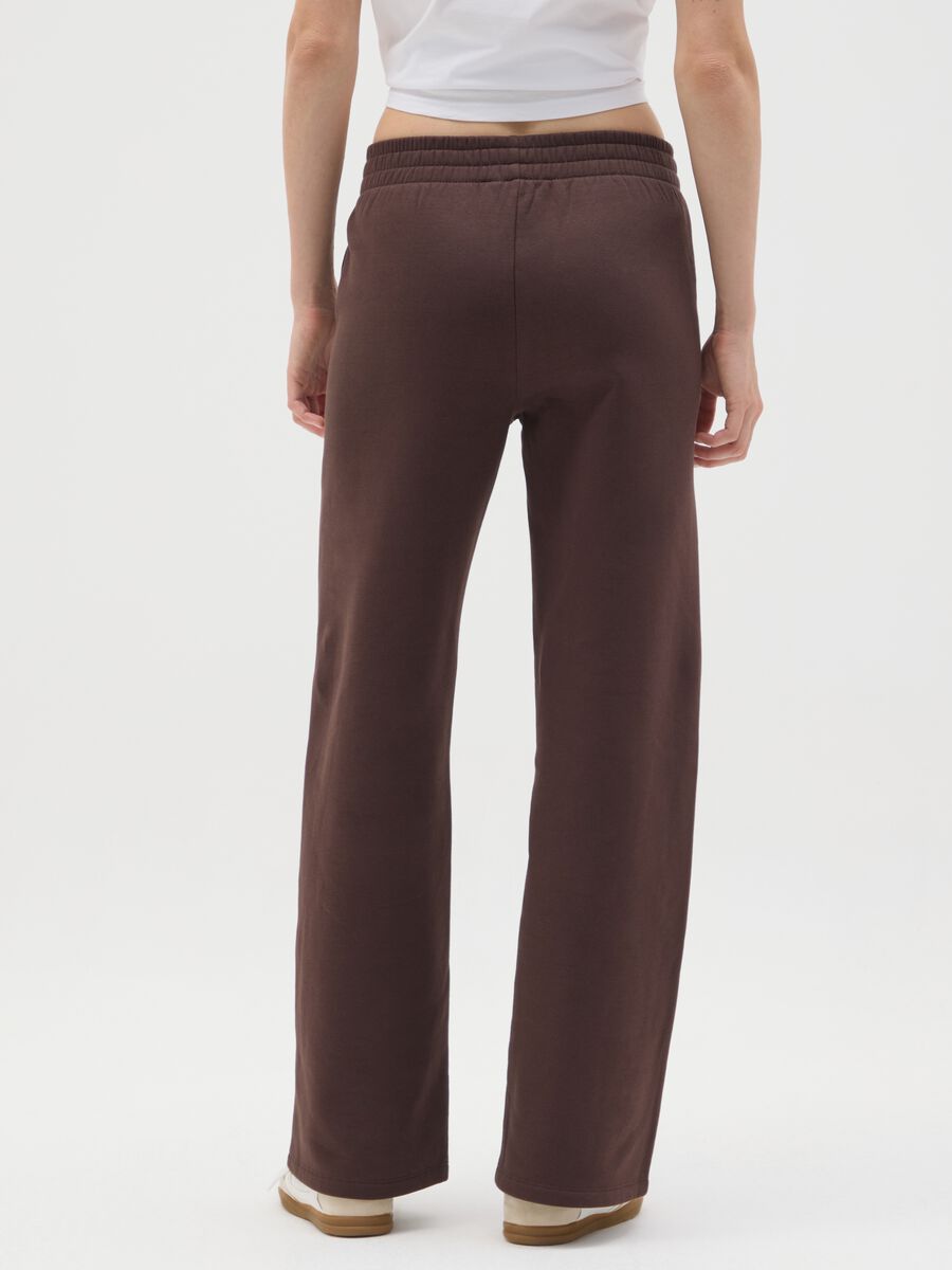 Brown relaxed cotton blend trousers_2