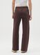 Brown relaxed cotton blend trousers_2