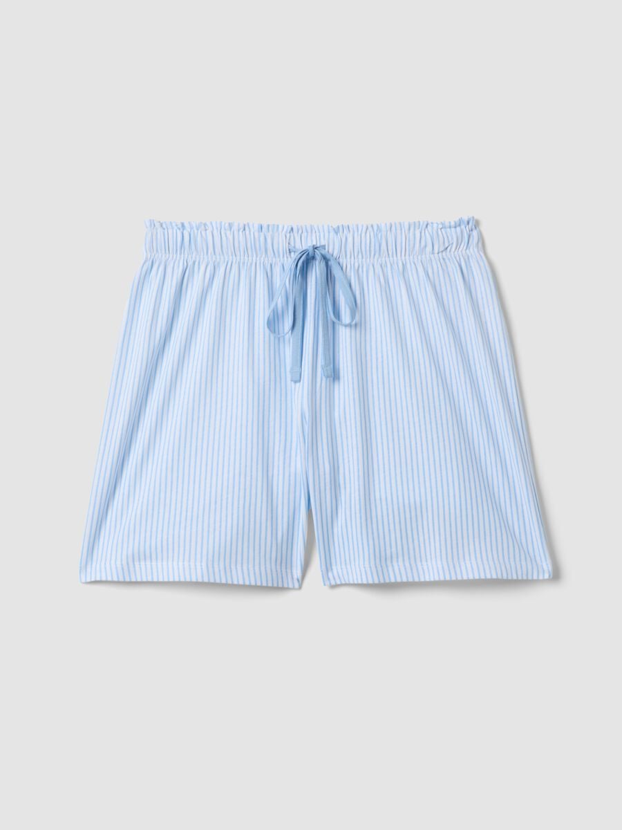 Pure cotton multicolour striped pyjama shorts, regular fit_4