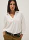 White linen and viscose-blend V-neck regular-fit shirt_0