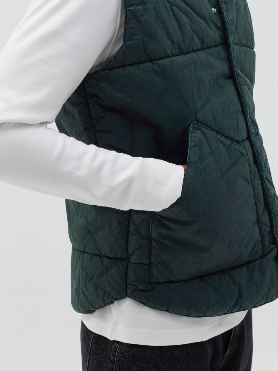Limited Edition Gilet in leather-effect denim_2