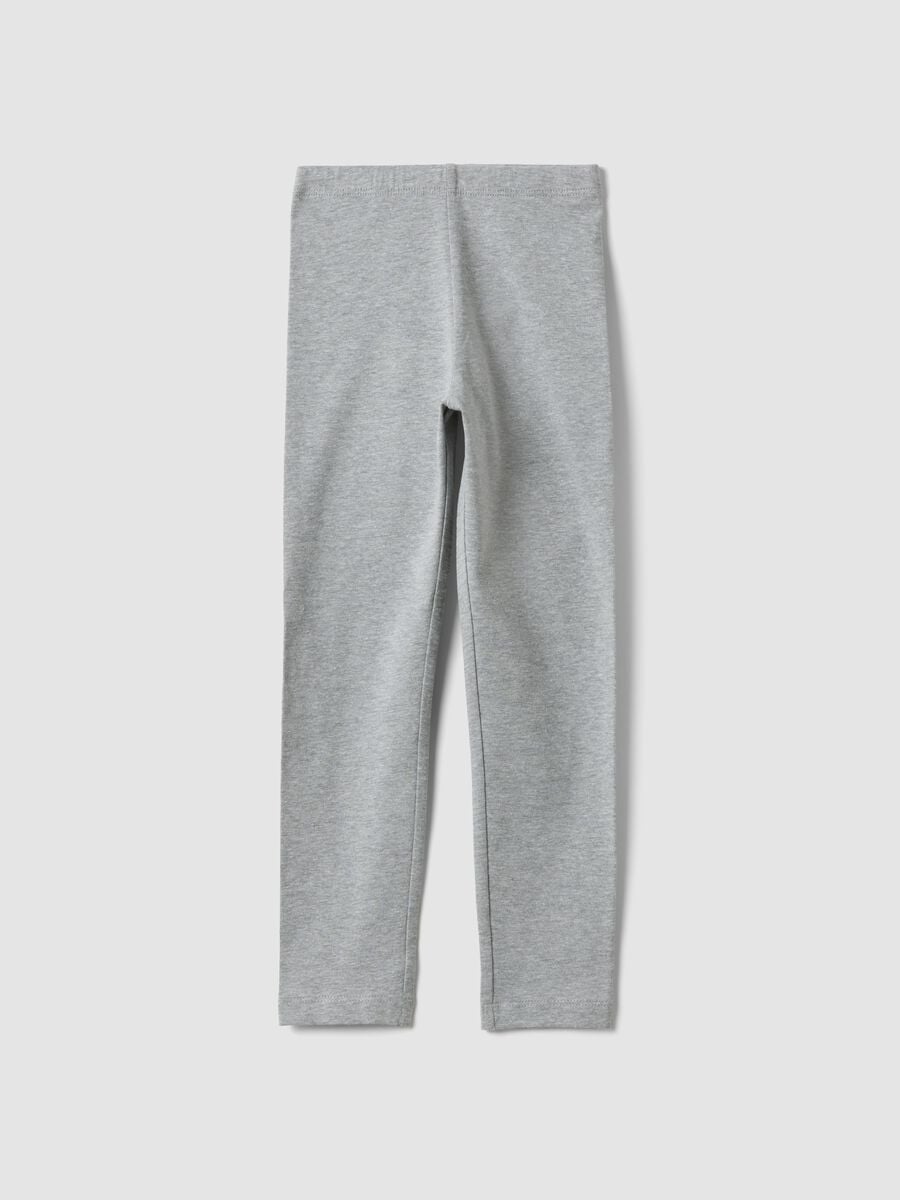 Girls&rsquo; grey skinny leggings in stretch organic cotton_0