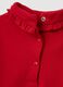 Red pure cotton regular fit toddler girl’s top with ruched collar_3