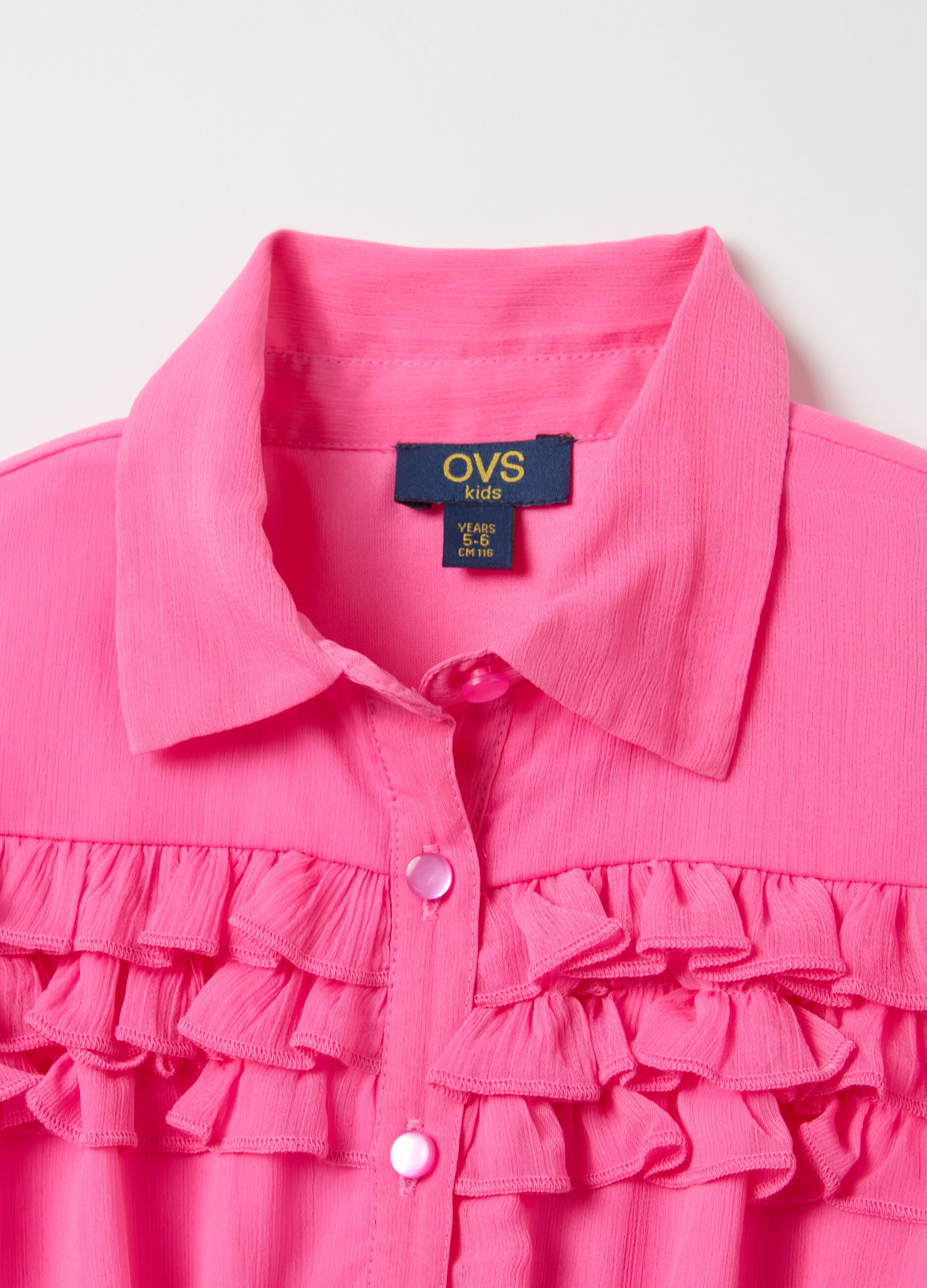 Flounced dress with frills