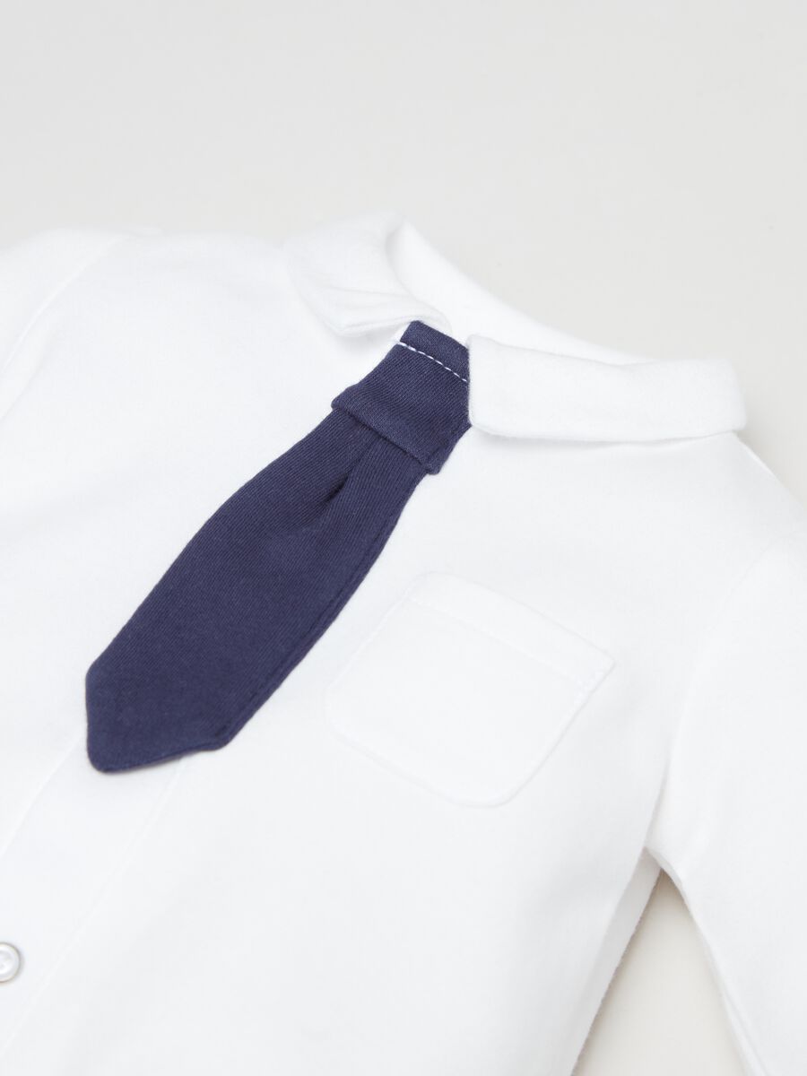 Body camicia in cotone con cravatta_2