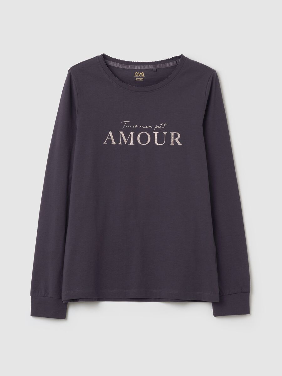 Pyjama top with "Tu es mon petit amour" print_4
