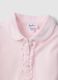 Girls' Pink Cotton Polo Shirt, Regular Fit with Frill Detail_3