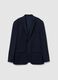 Navy slim fit blazer with button closure_4