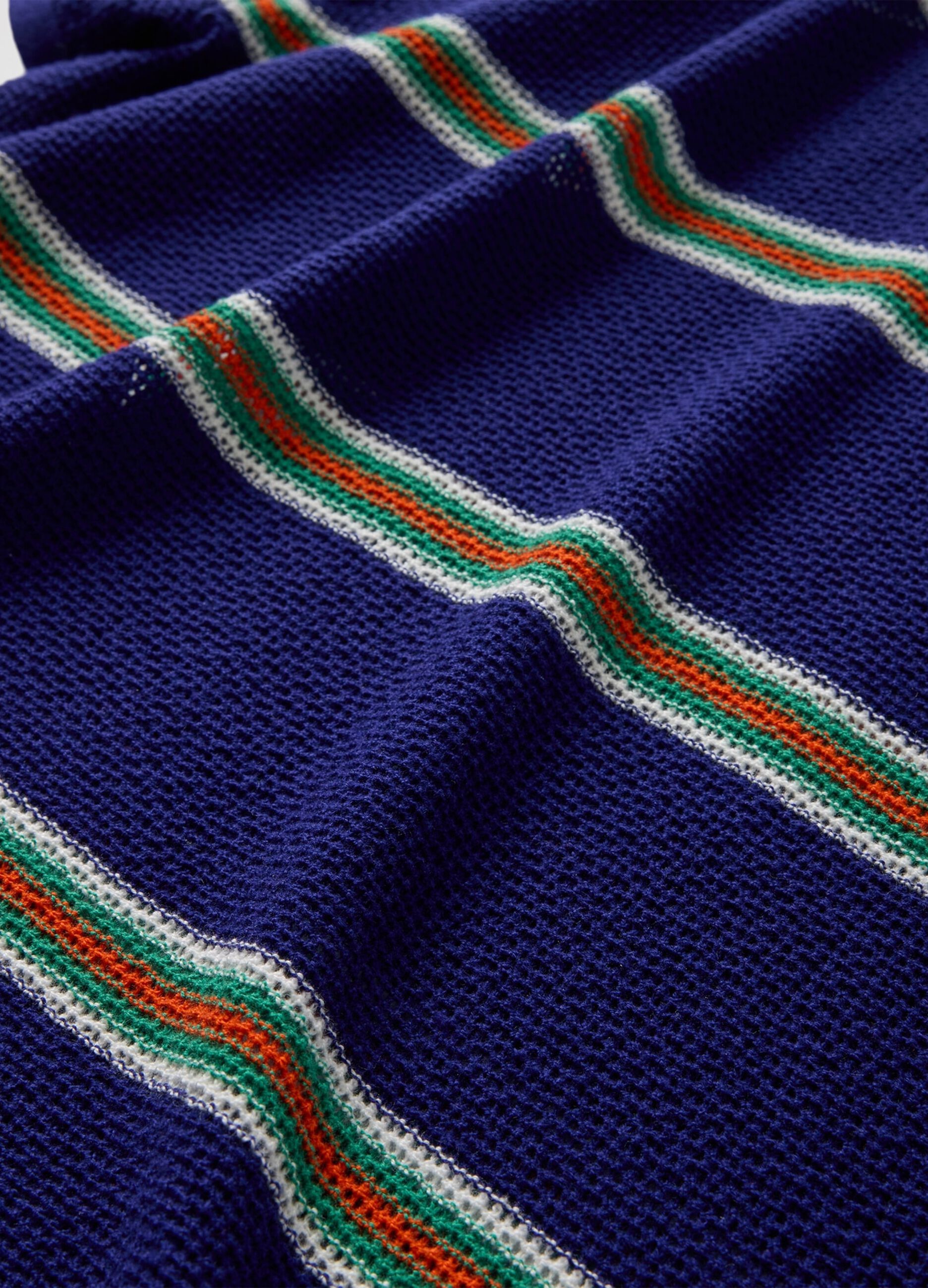 Blue striped cotton blend polo by OVS