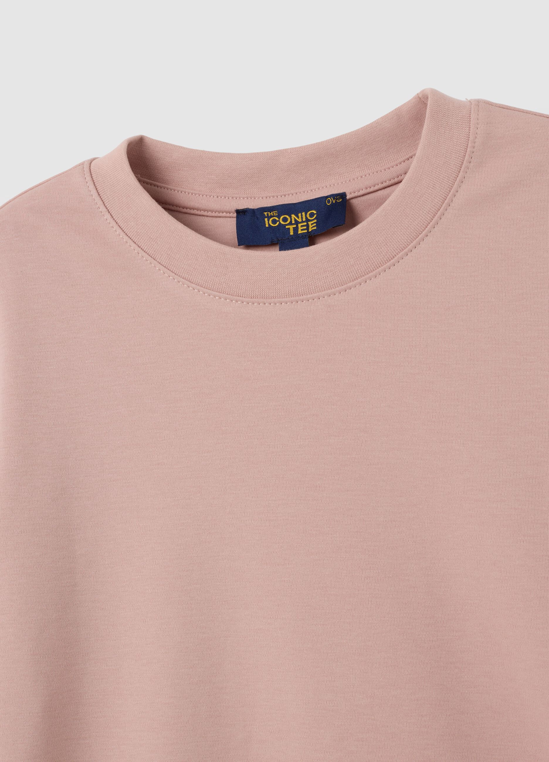 Pink pure cotton regular fit T-shirt