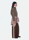Brown cotton-blend wide-leg trousers with lace embroidery_0