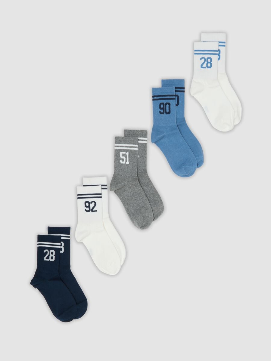 5-pack of multicoloured short socks in organic stretch cotton_0