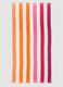 Telo mare multicolor in puro cotone a righe e con frange_2