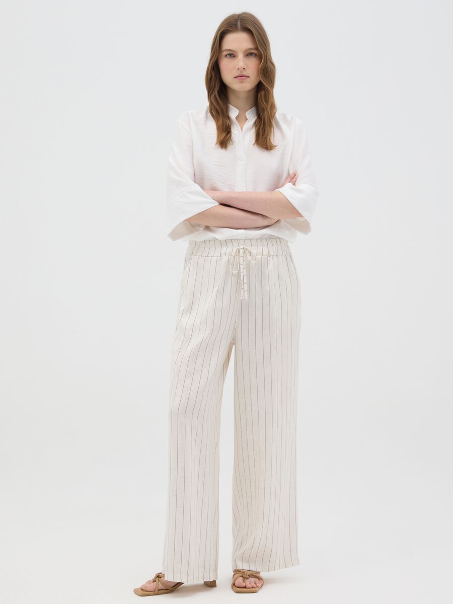 Women's white viscose blend shirt regular fit_1