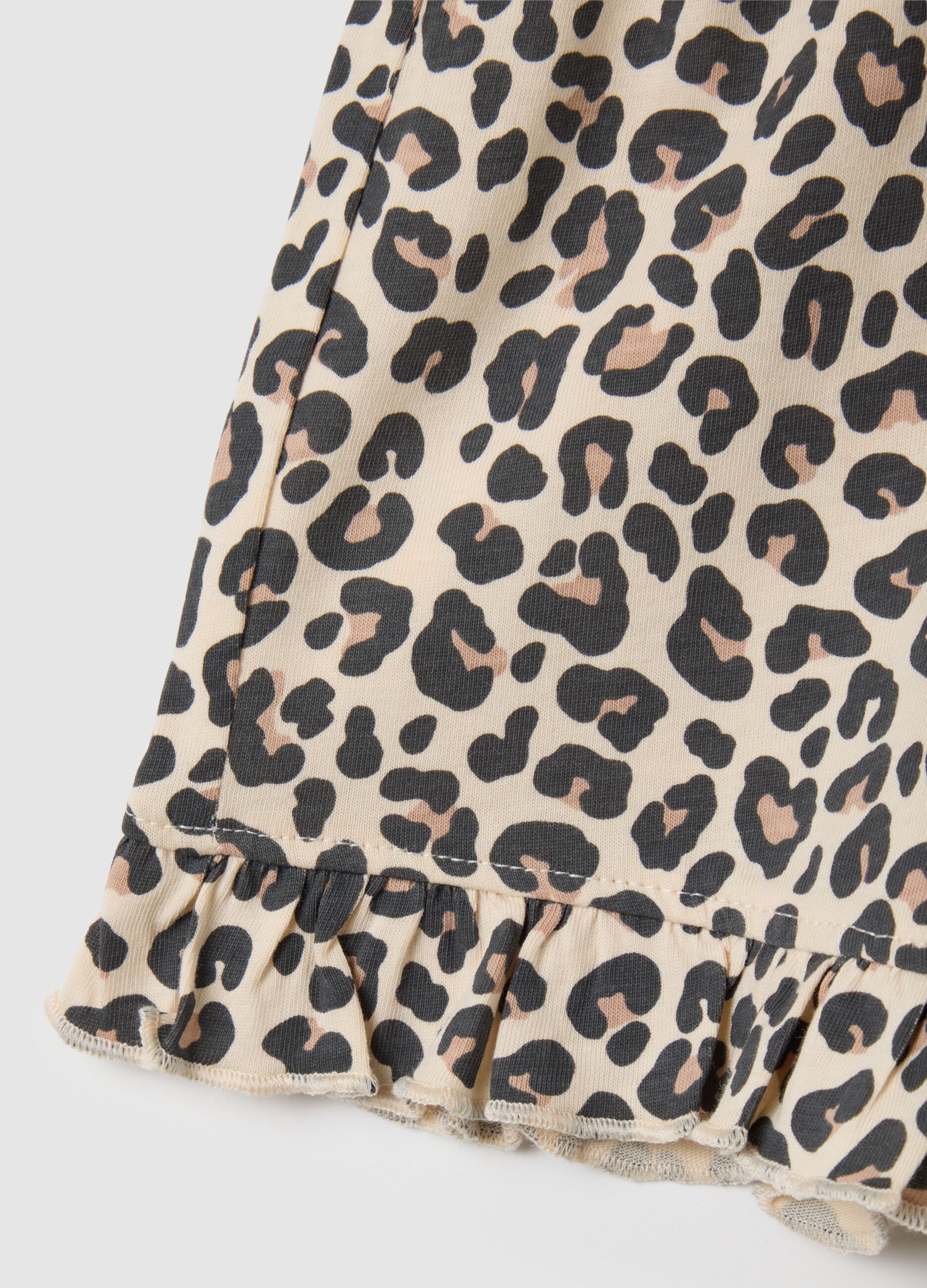 Shorts da bambina in puro cotone multicolor regular fit con volant