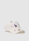 Girls' pure white cotton hat with visor and embroidery_0