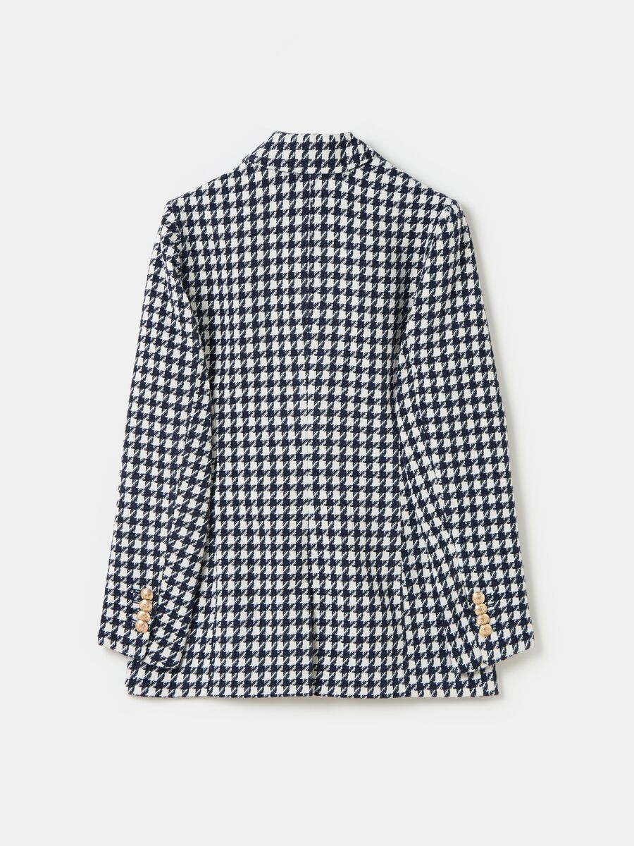 Double-breasted houndstooth blazer_4