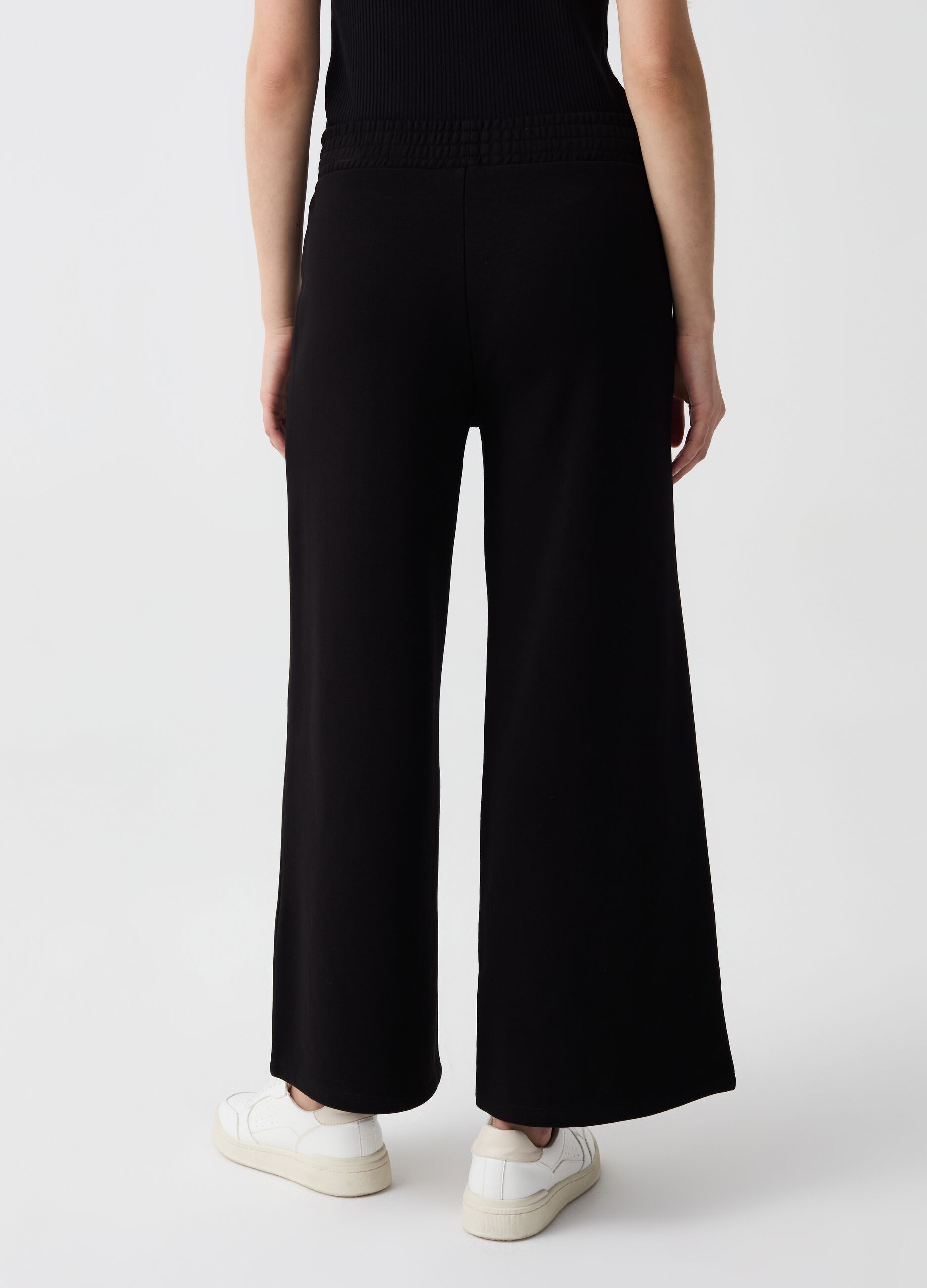 Joggers Essential wide leg in felpa