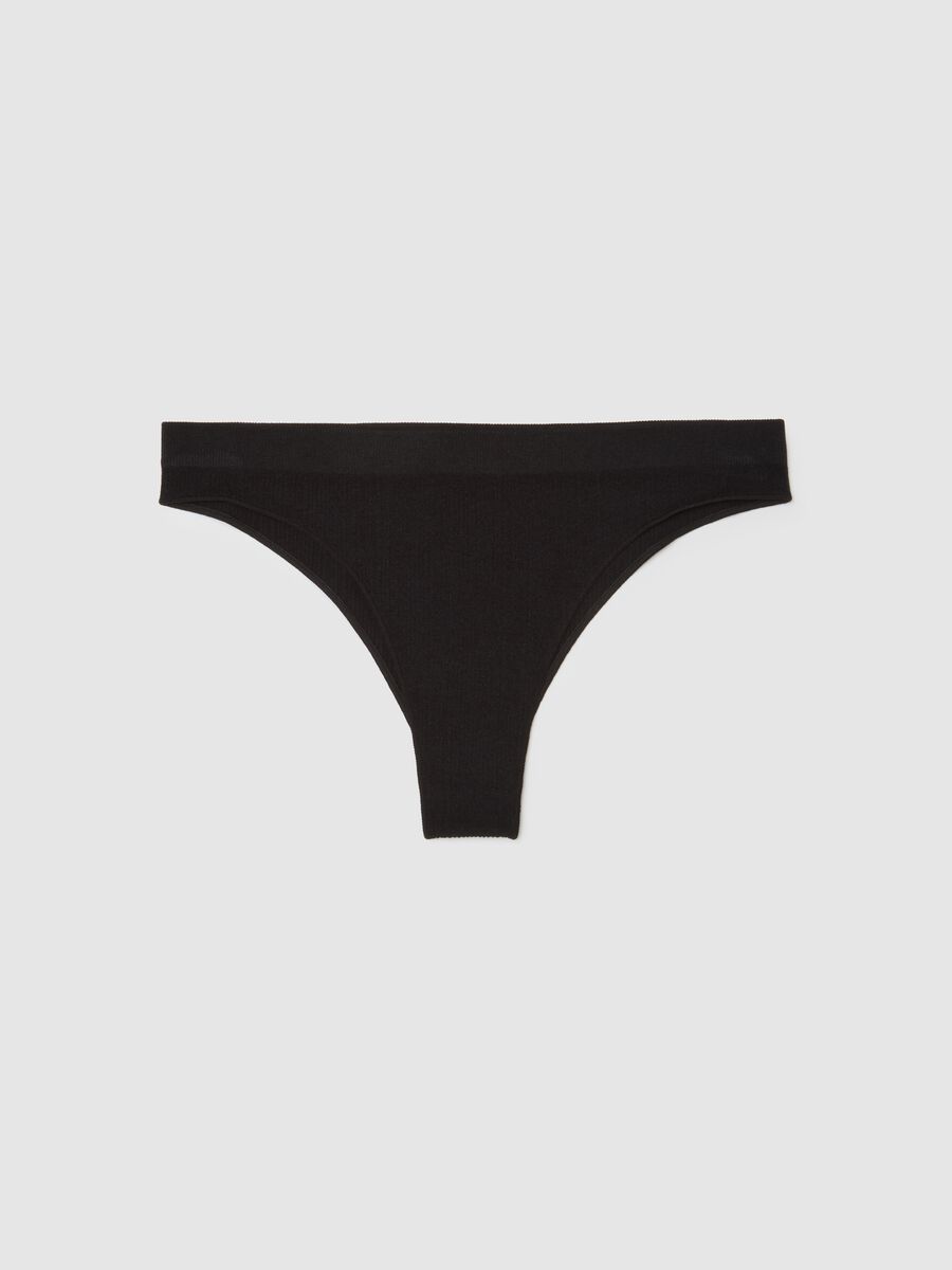 Black stretch microfiber briefs_0
