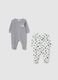 Two-pack grey velour sleepsuits_0