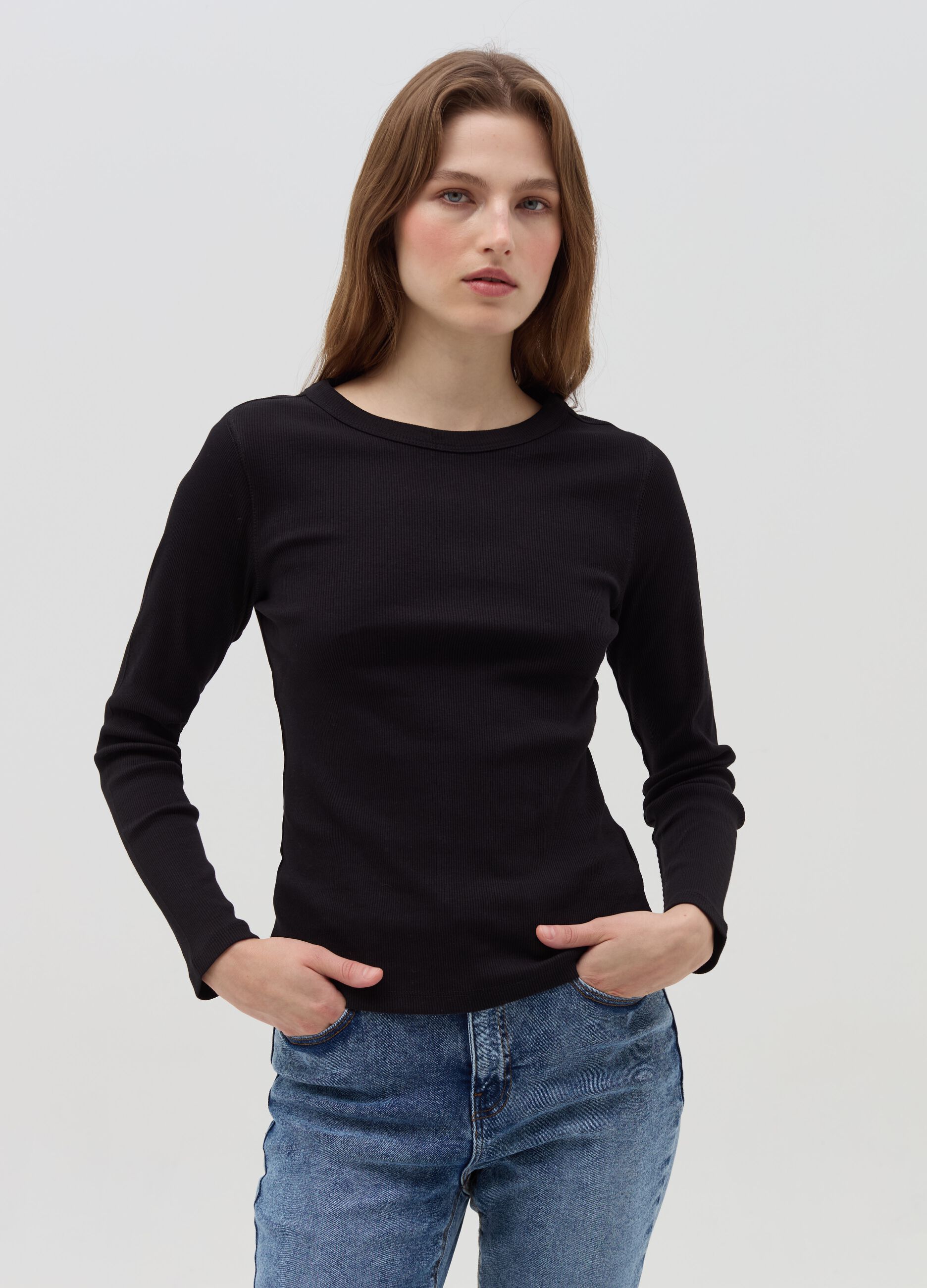 OVS T-shirt a costine con maniche lunghe