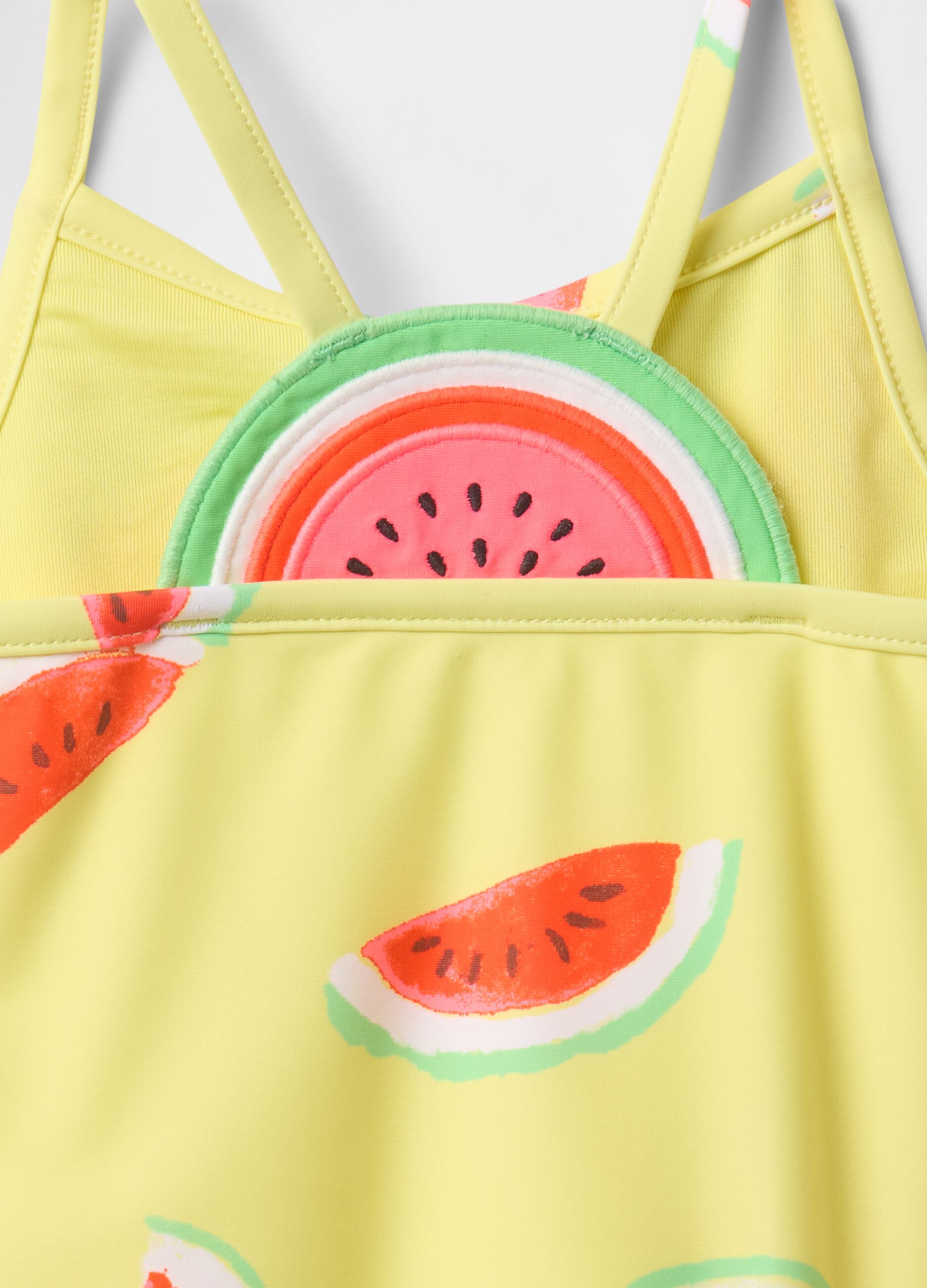 Yellow one-piece swimsuit with watermelon print GAP Kids
