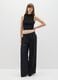 Black Wide Leg Stretch Trousers_0