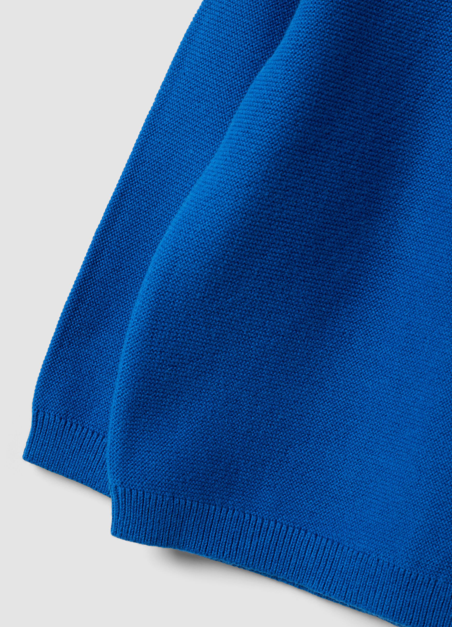 Blue pure cotton button jumper, regular fit, for baby boy