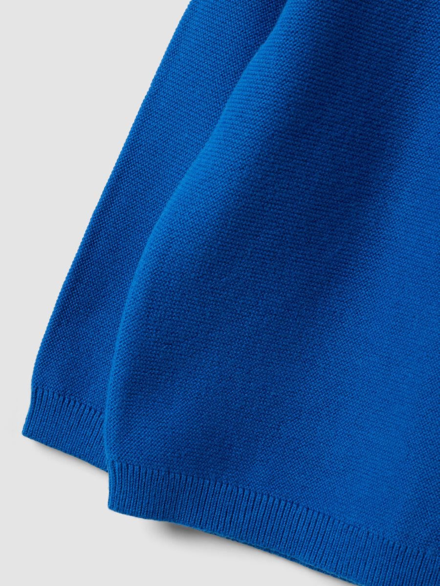 Blue pure cotton button jumper, regular fit, for baby boy_3
