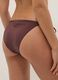 Slip bikini elasticizzato marrone con dettagli brillanti_2