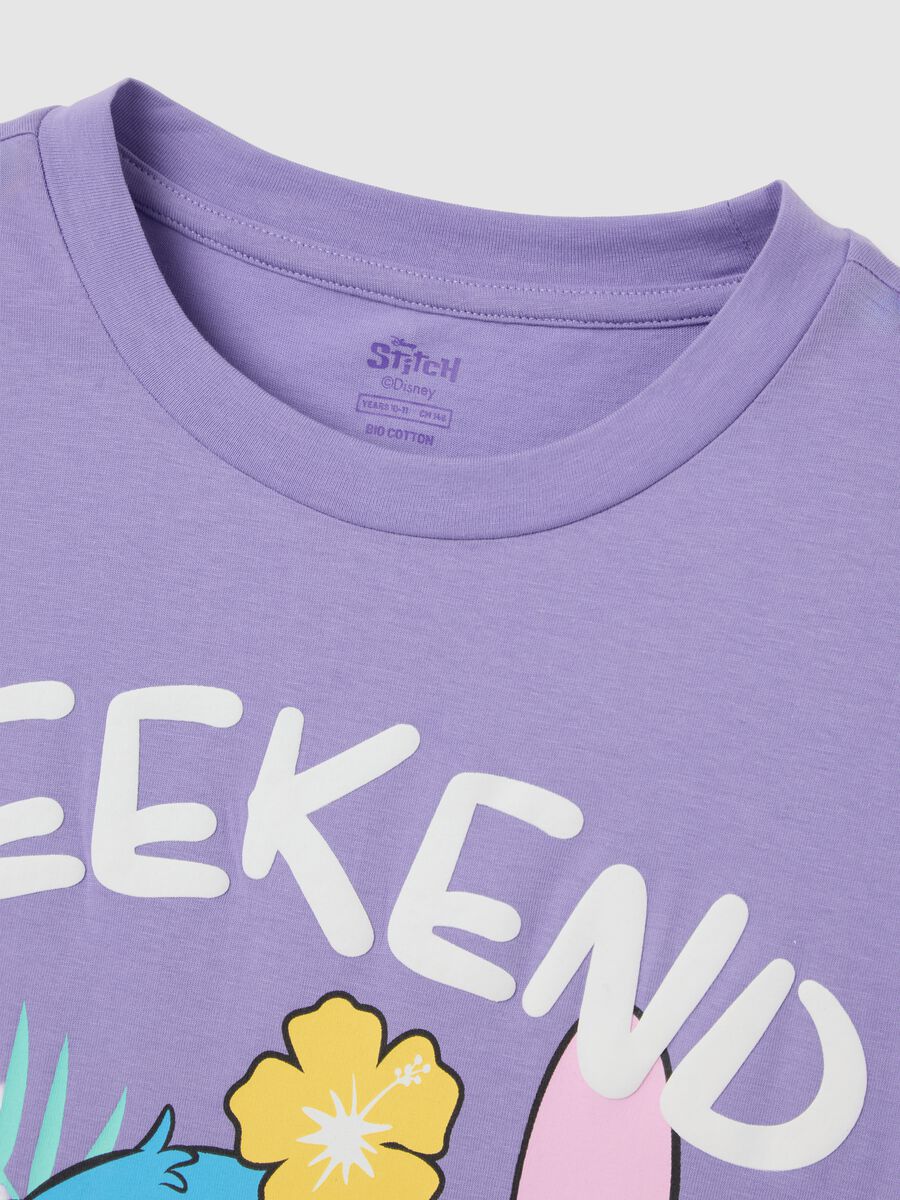 Purple Cotton Nightdress with Stitch Print_3