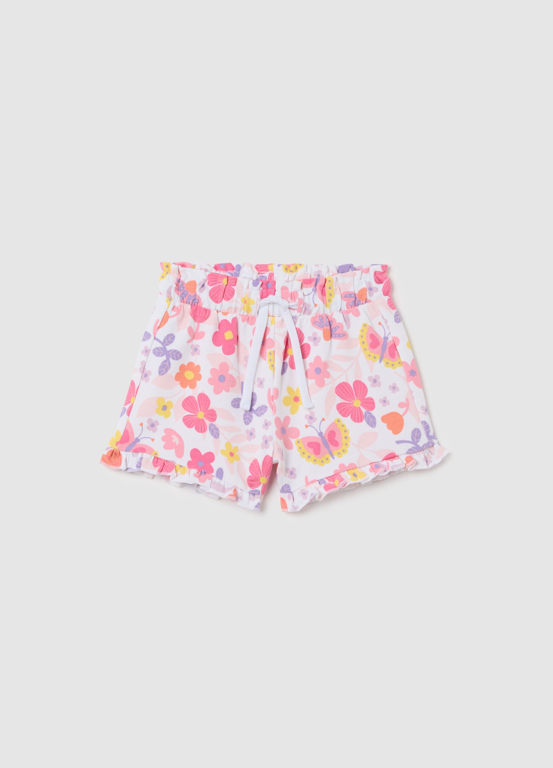 Pantaloncini da neonata multicolor regular fit con stampa
