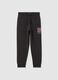 Children's pure cotton black joggers regular fit_0