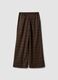 Pantaloni marroni a quadri in misto viscosa elasticizzata regular fit_2