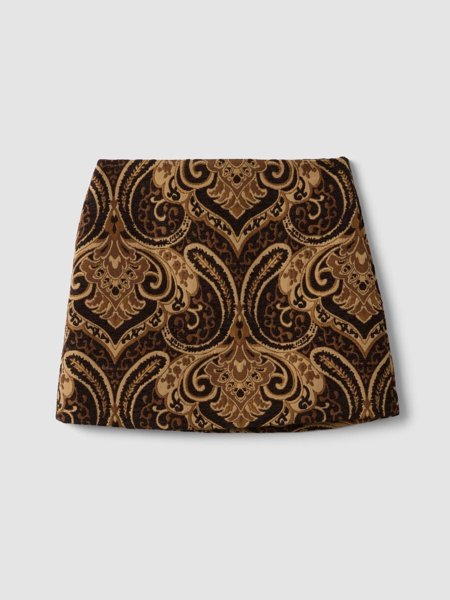 Short brown paisley skirt_4